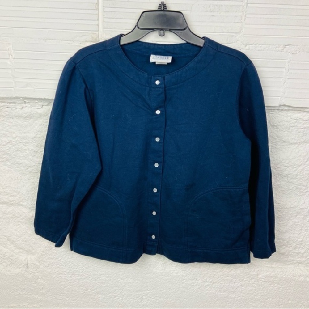 Sawyer Creek Studio Blue button clasp Cardigan size medium